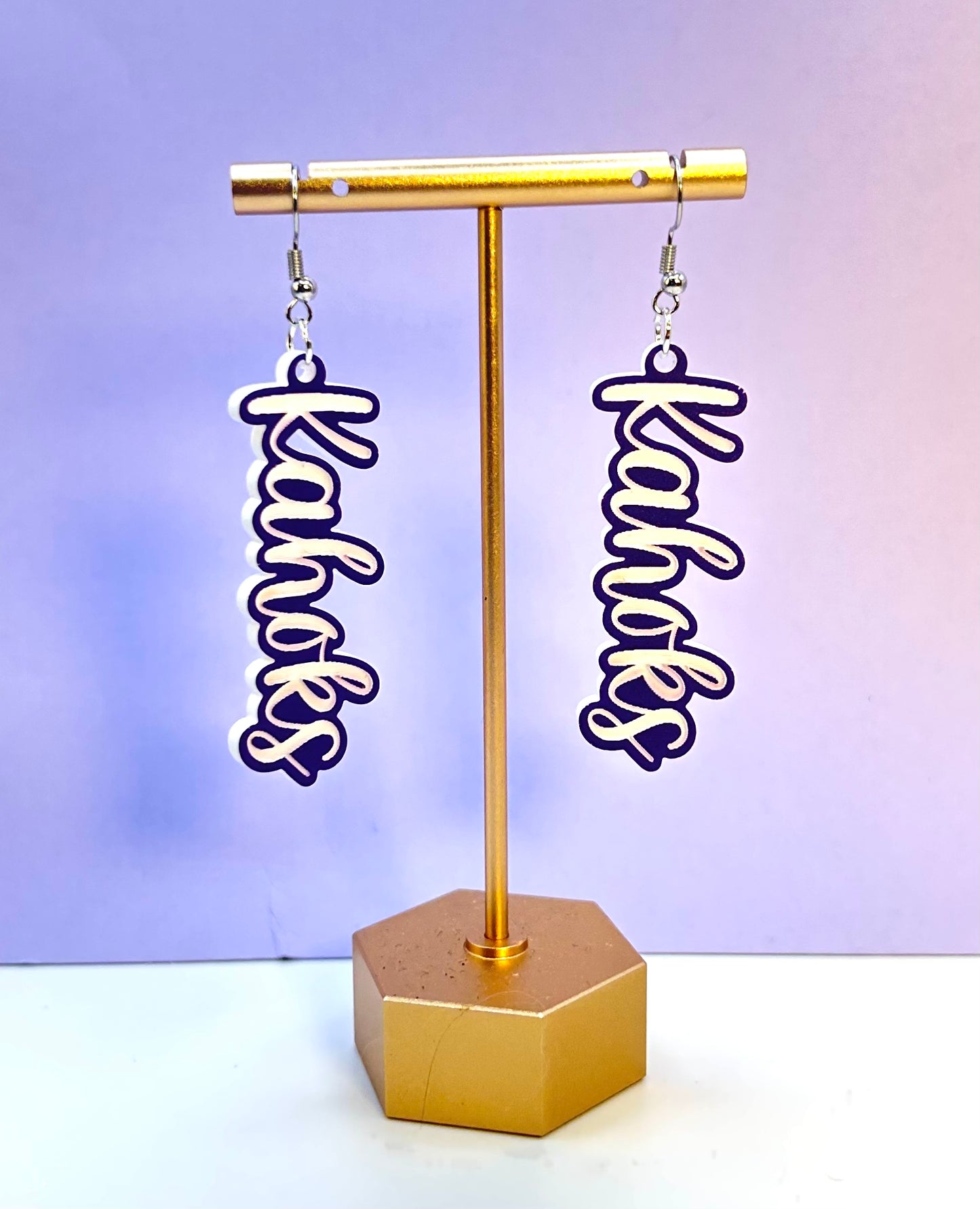 Collinsville Kahoks Script Earrings