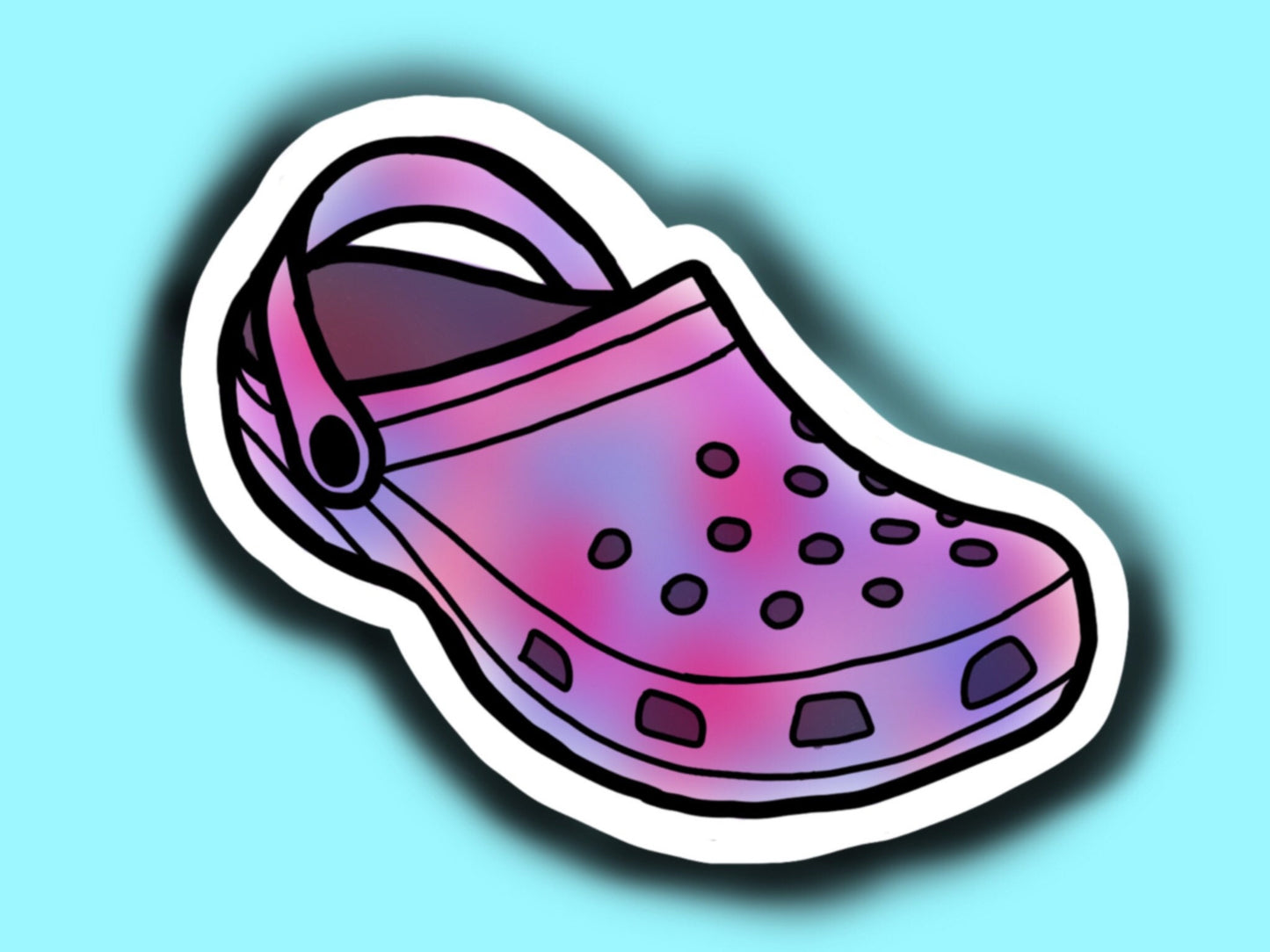 Pink tye dye crocs sticker decal