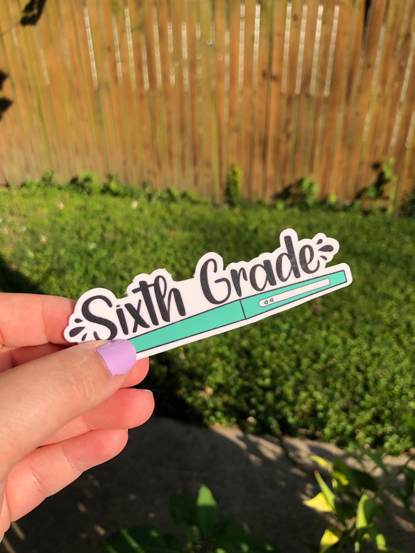 Sixth grade teacher flair pen sticker decal