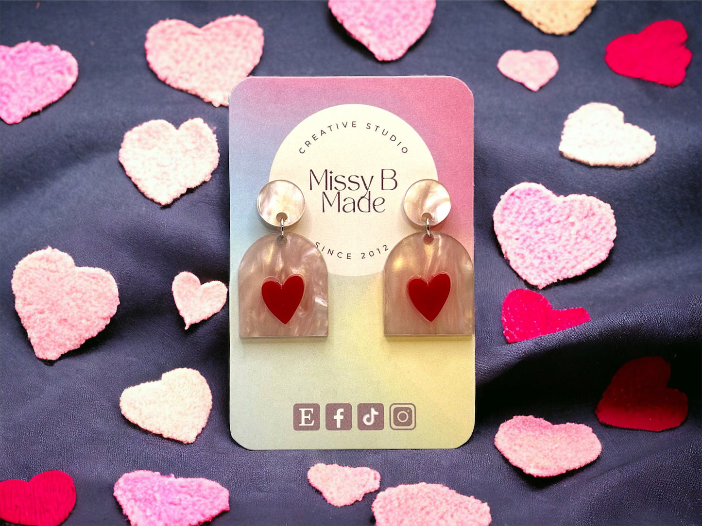 Valentine's Day Acrylic Earrings Arch and Heart