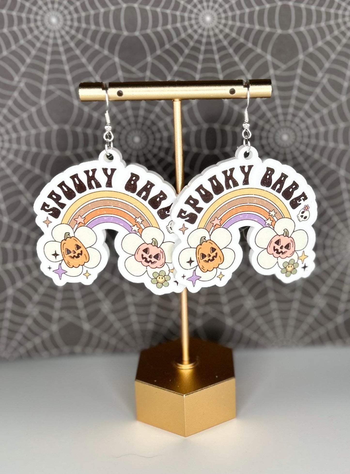 Spooky babe Halloween earrings acrylic nickel free post