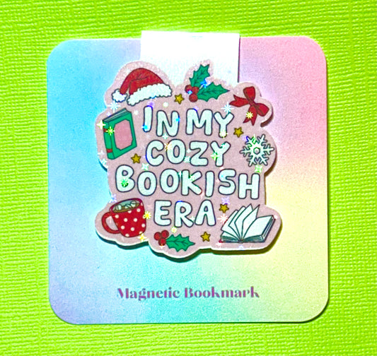In my cozy bookish era holographic magnetic bookmark