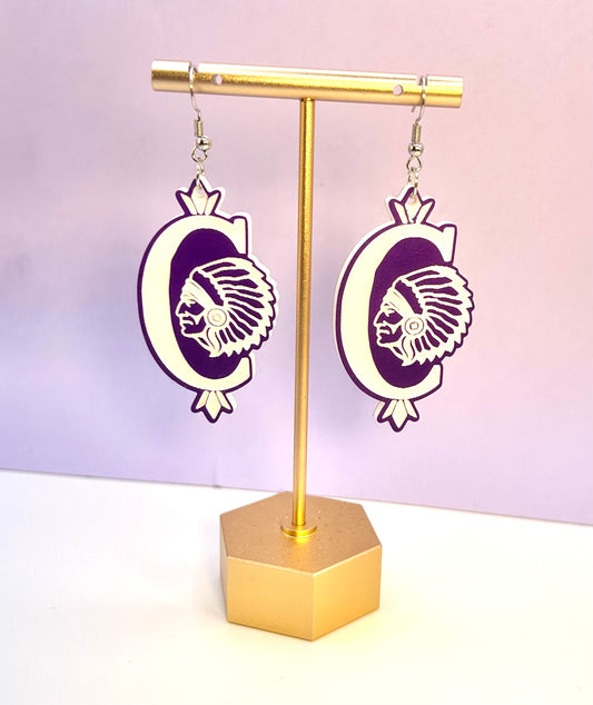 Collinsville Kahok Logo Earring