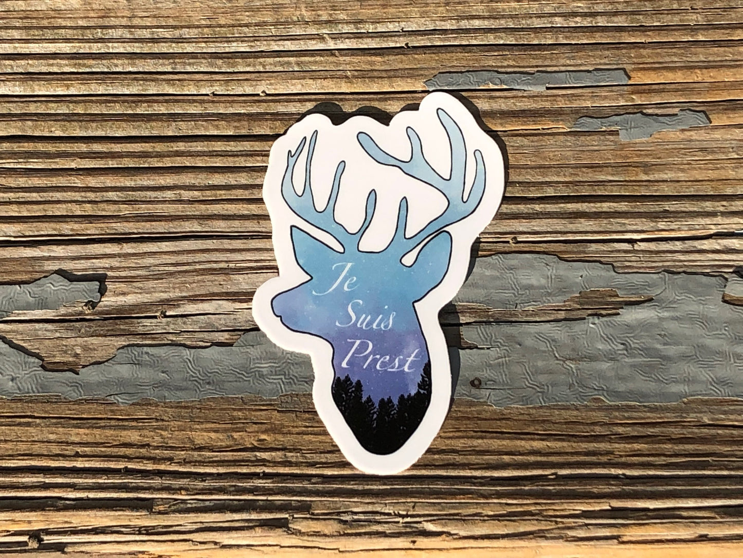 Je Suis Prest buck sticker outlander decal laptop Claire Jamie Fraser