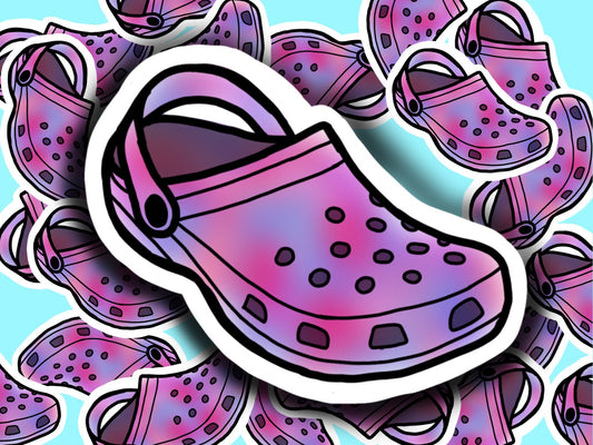 Pink tye dye crocs sticker decal