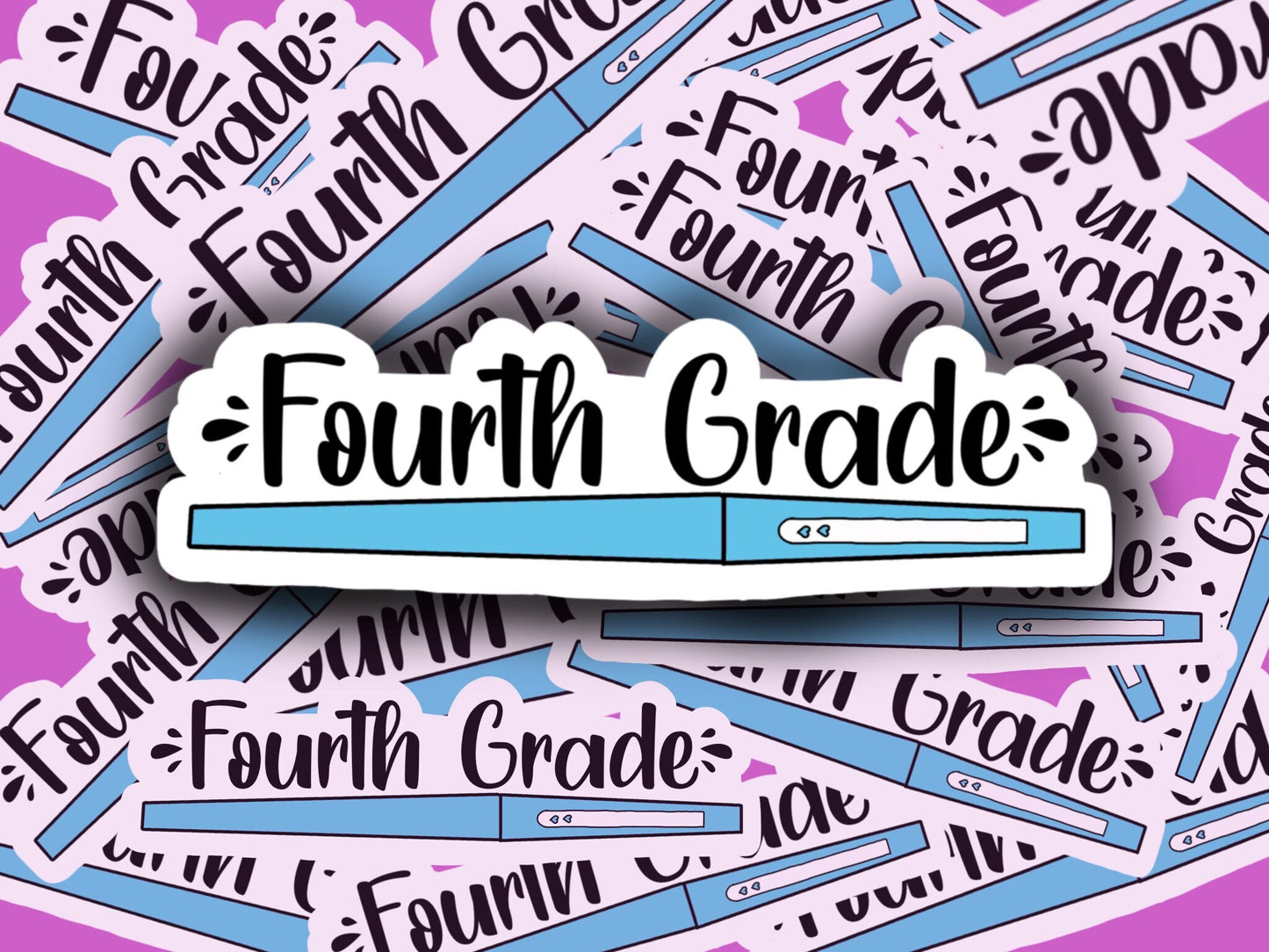 Fourth grade teacher flair pen sticker decal