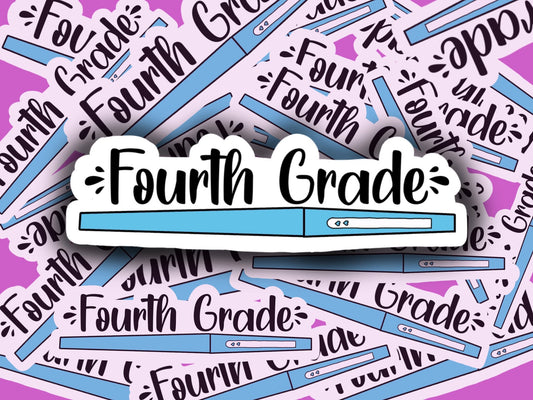 Fourth grade teacher flair pen sticker decal