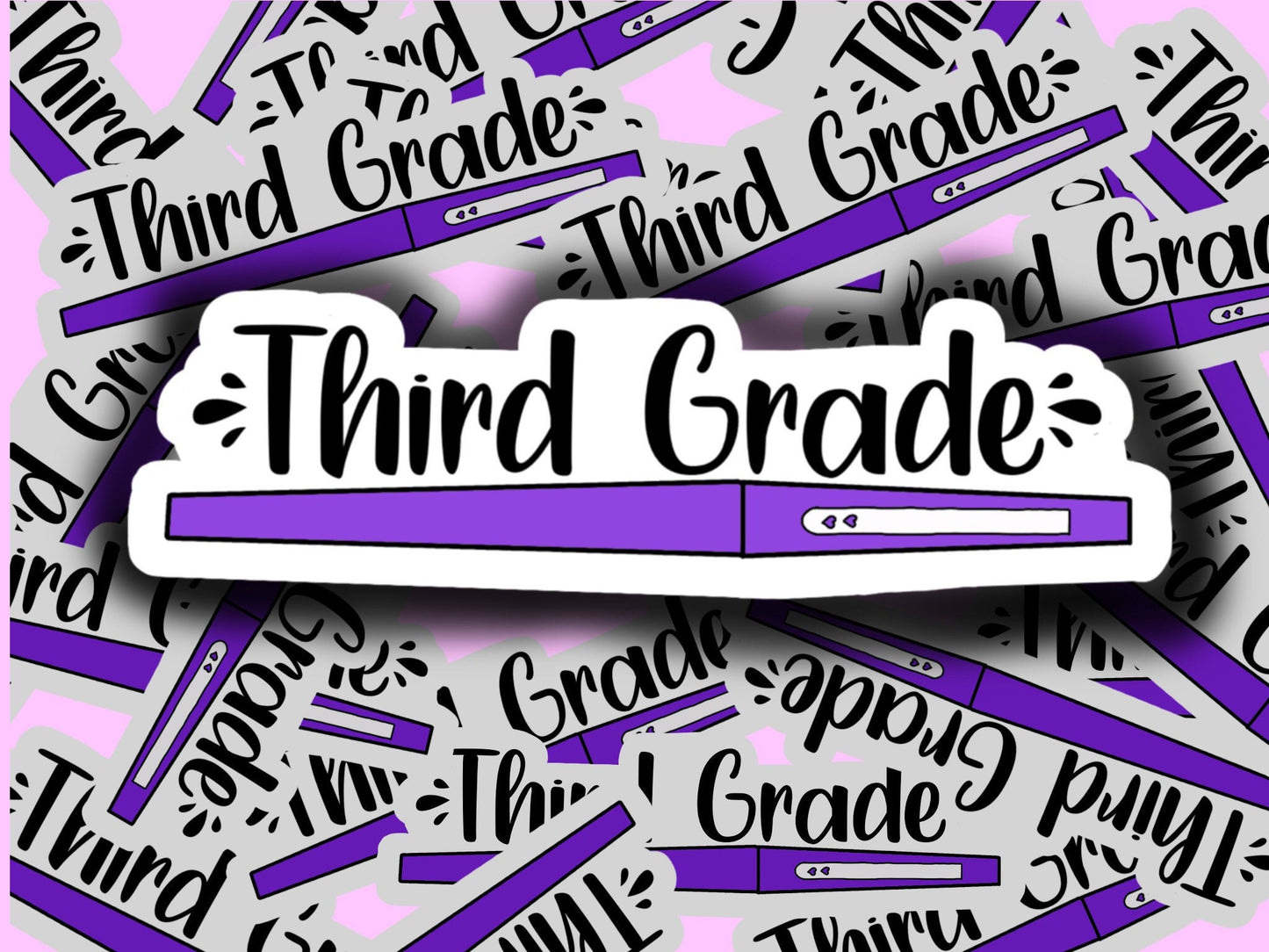 Third grade teacher flair pen sticker decal