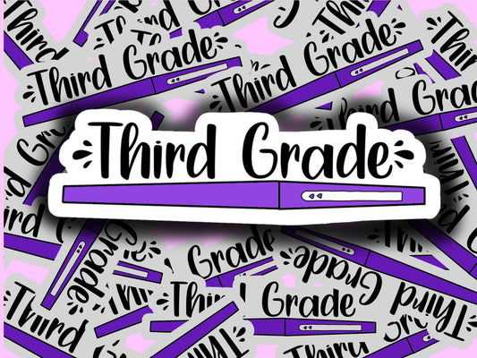 Third grade teacher flair pen sticker decal