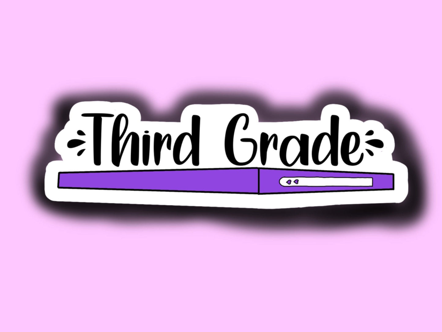 Third grade teacher flair pen sticker decal