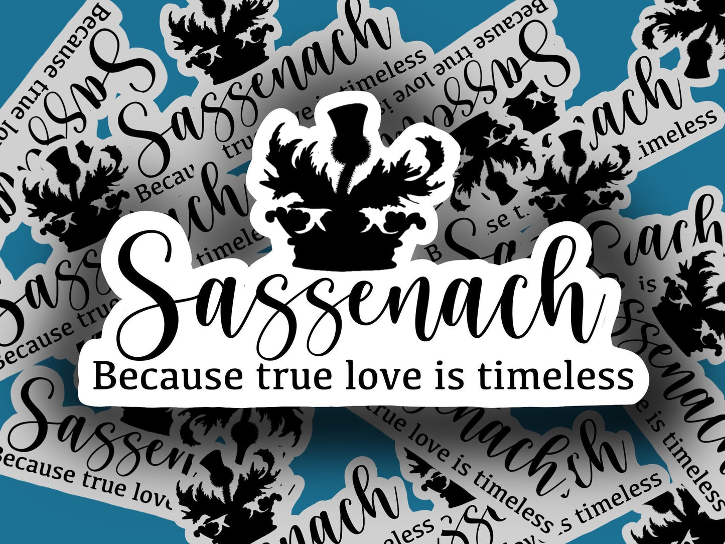 Sassenach outlander sticker decal Jamie Claire Fraser