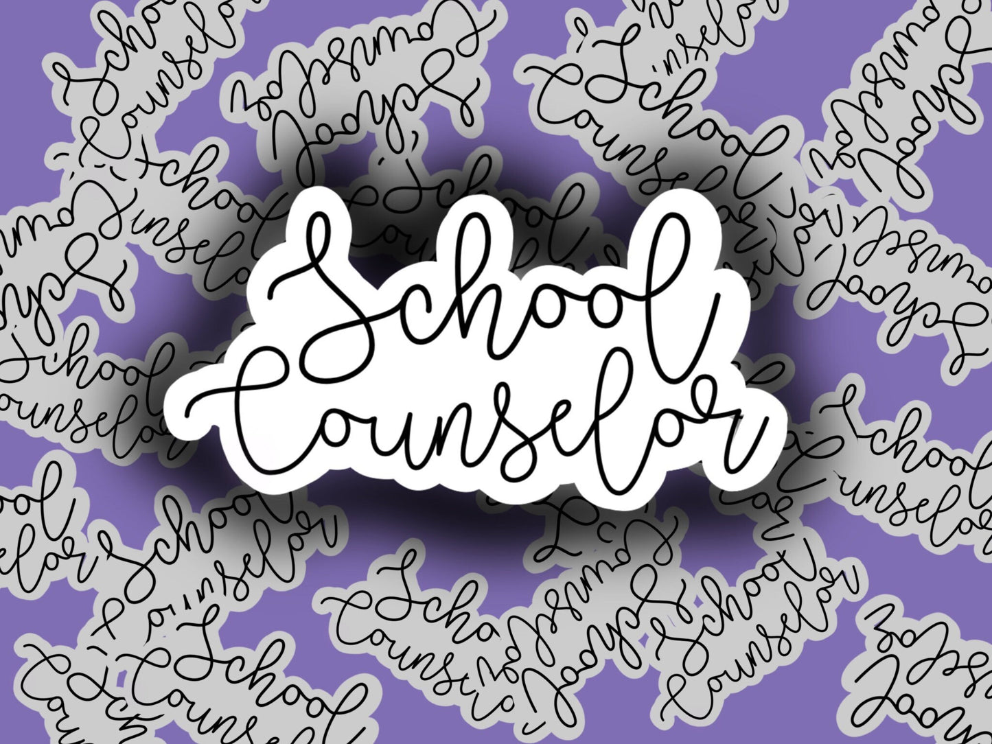 School Counselor script laptop sticker decal water bottle