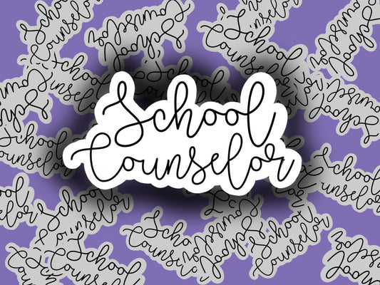 School Counselor script laptop sticker decal water bottle
