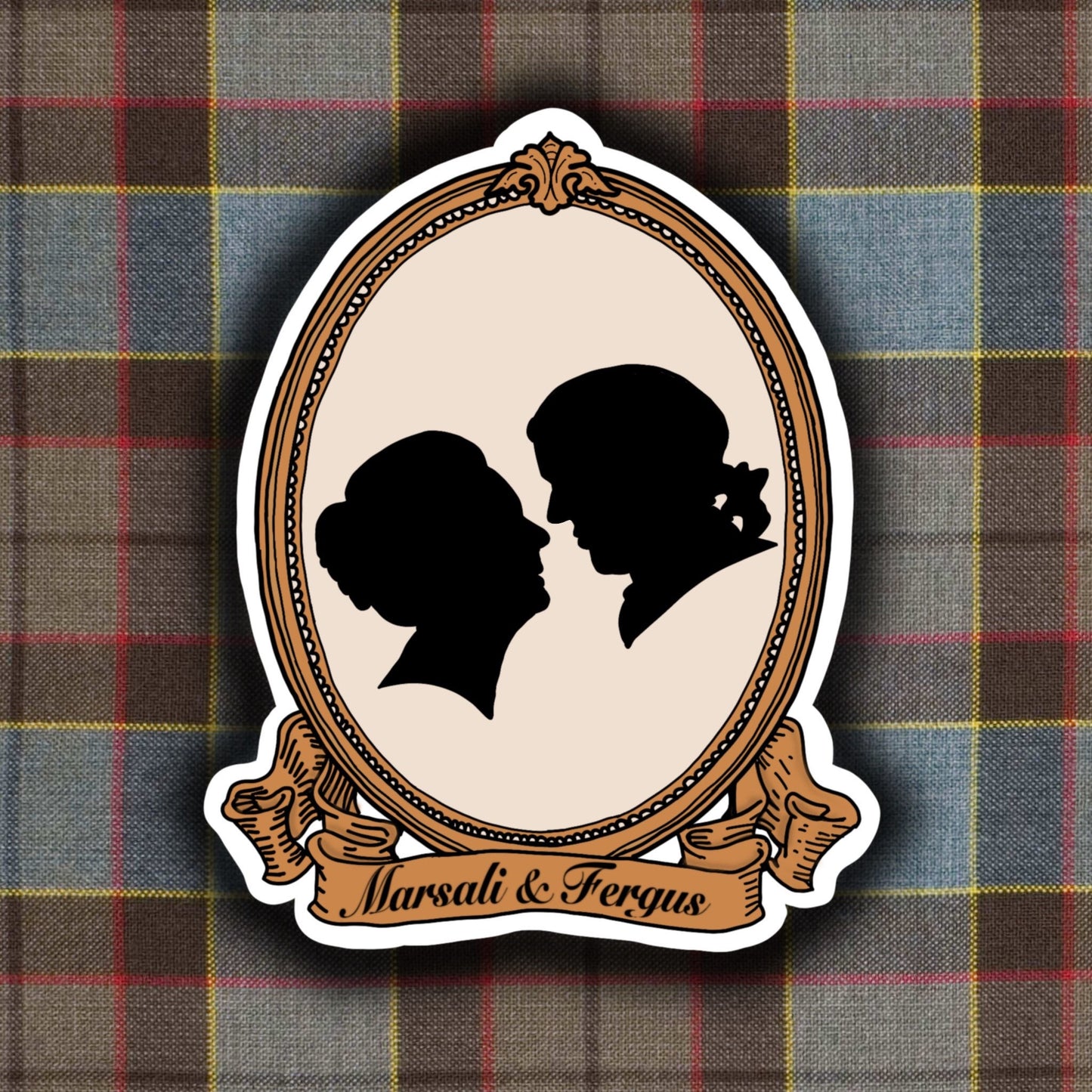 Marsali and Fergus Fraser silhouette sticker laptop decal outlander
