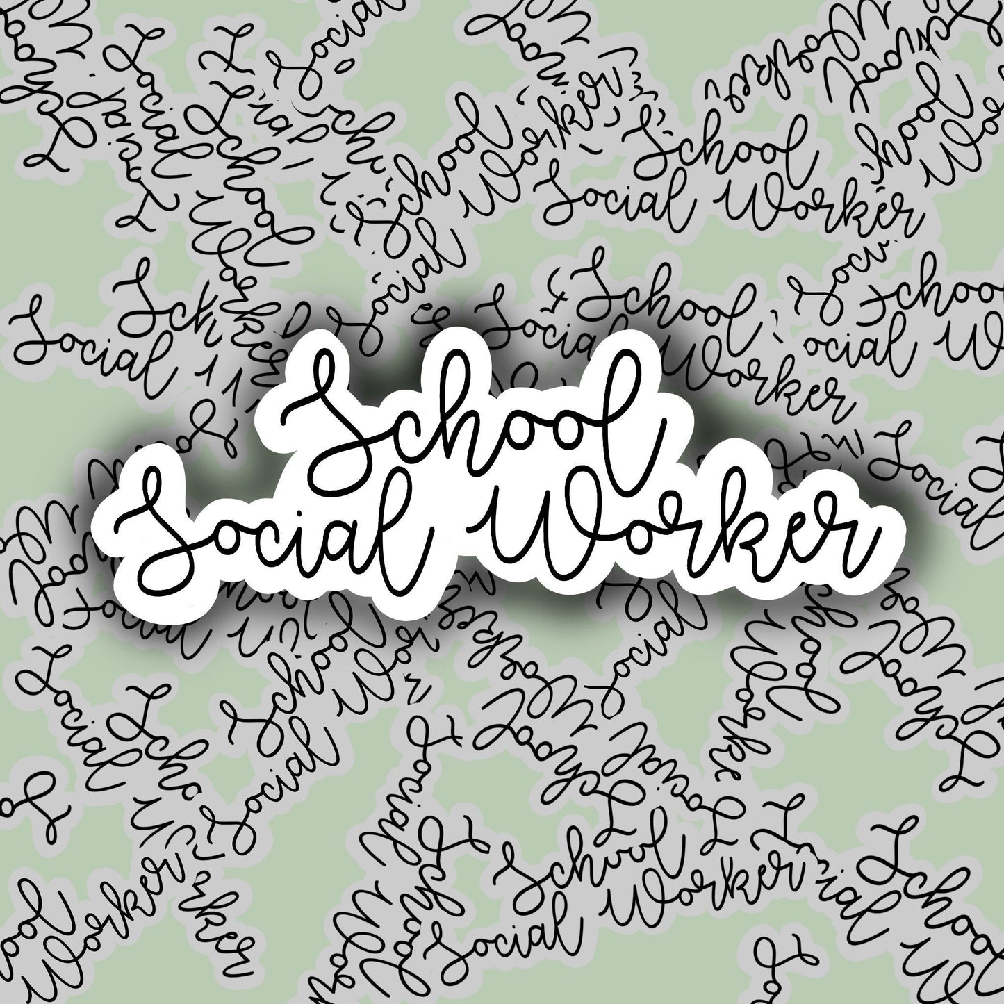 School Social Worker Script Sticker laptop decal