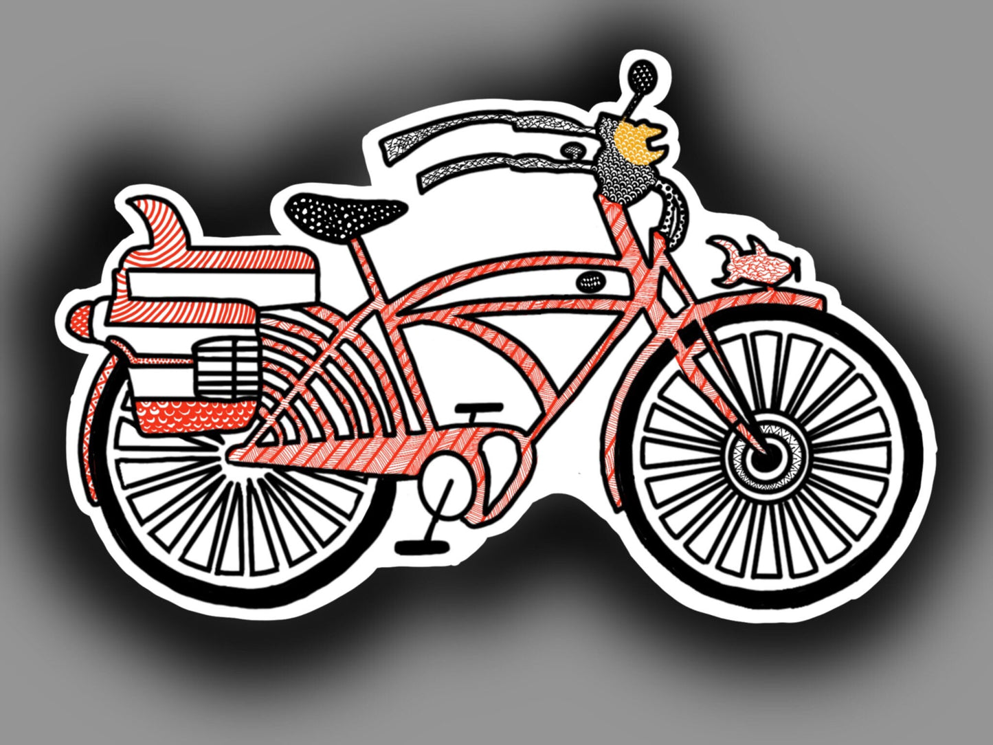 Best Bike In The World Big Adventure Zentangle Sticker Pee Wee Herman
