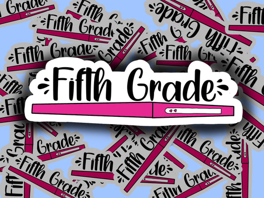 Fifth grade teacher flair pen sticker decal