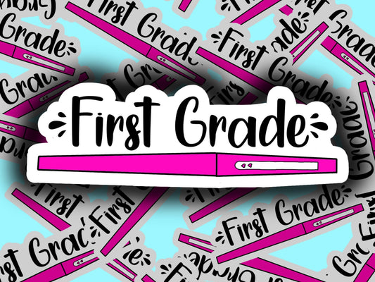 First grade teacher flair pen sticker decal laptop