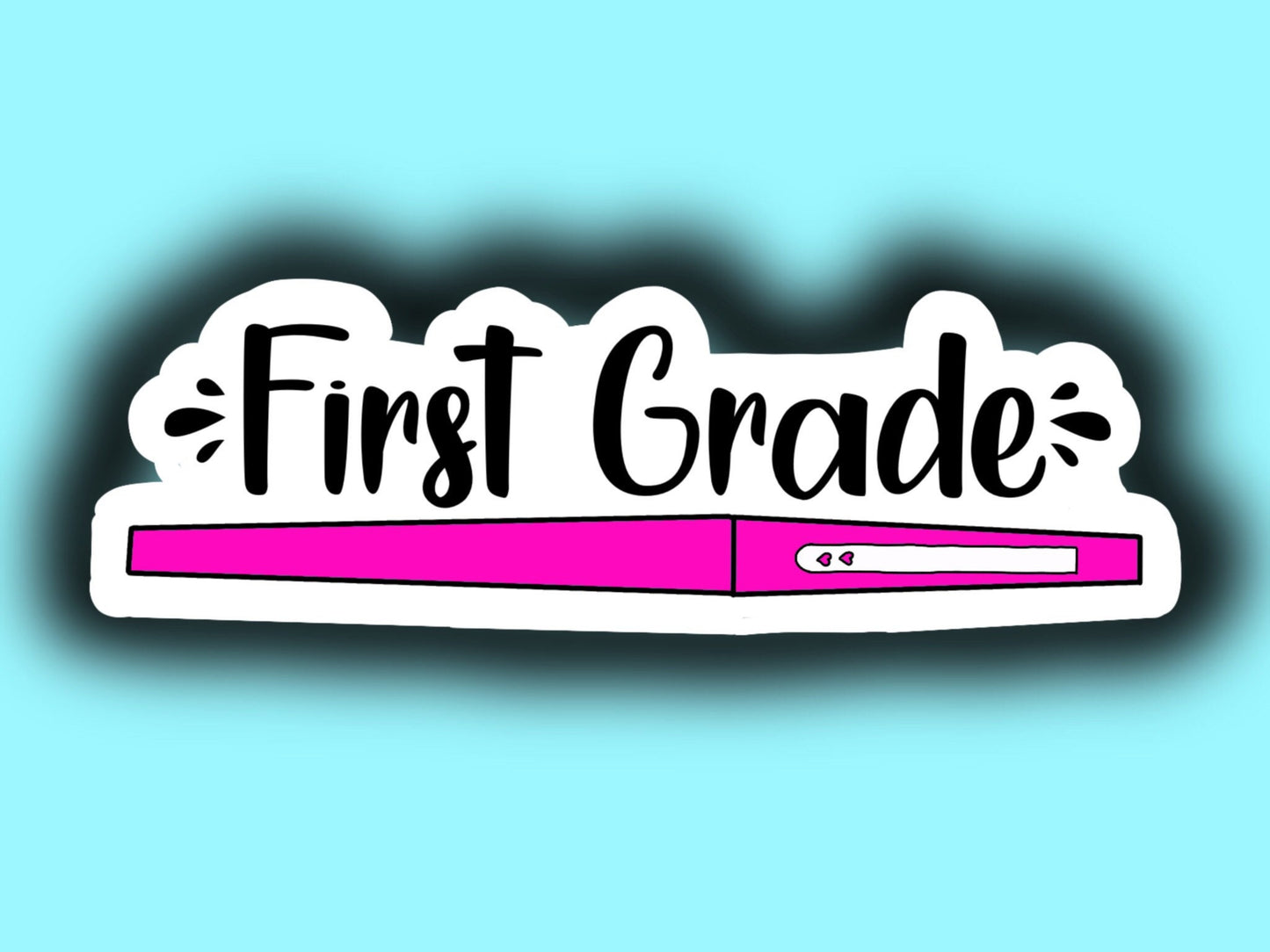 First grade teacher flair pen sticker decal laptop
