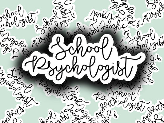 Script School Psychologist sticker laptop decal