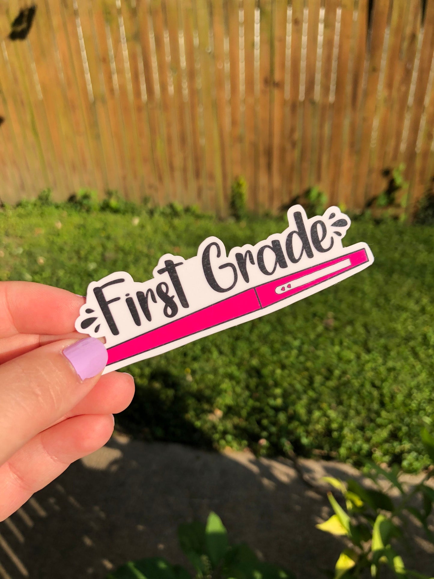 First grade teacher flair pen sticker decal laptop