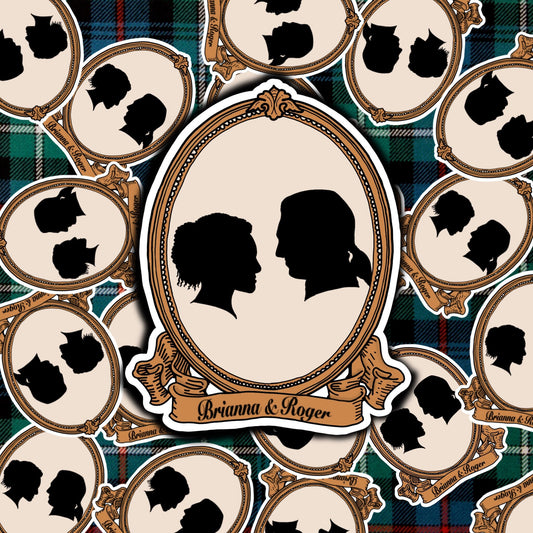 Brianna and Roger McKenzie silhouette sticker laptop decal outlander