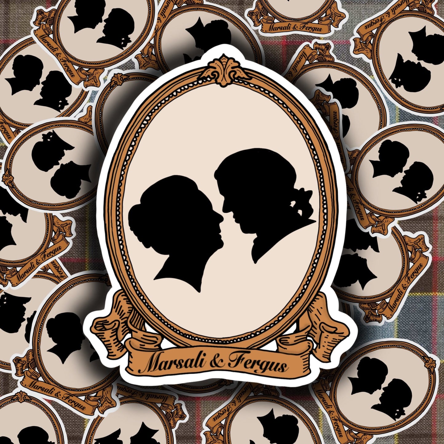 Marsali and Fergus Fraser silhouette sticker laptop decal outlander