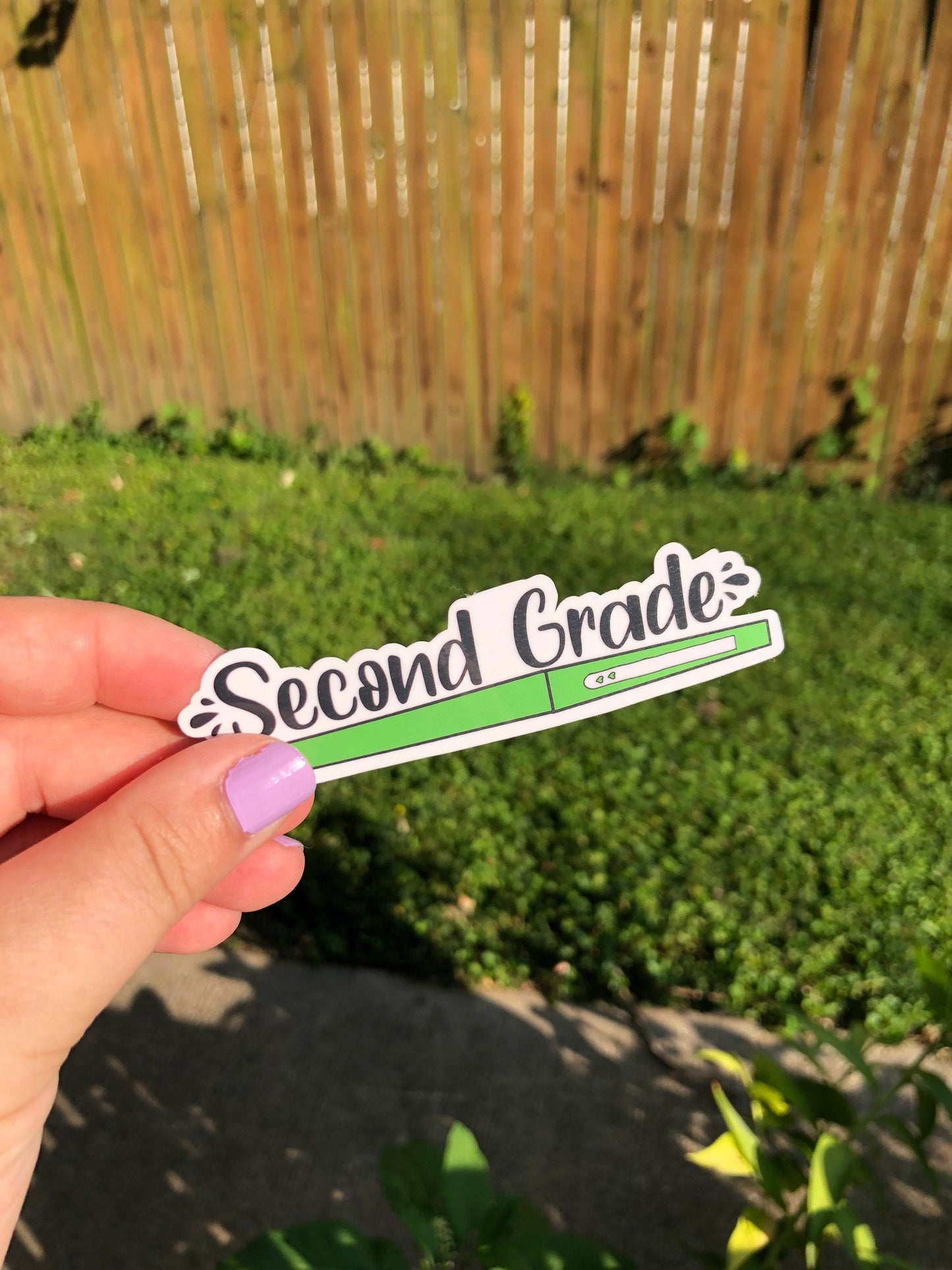 Second grade flair pen teacher decal sticker laptop