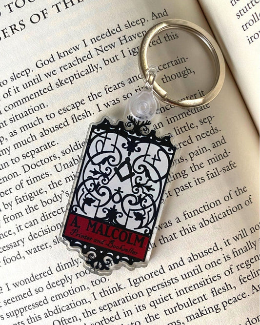 Outlander A. Malcolm Printer and Bookseller Acrylic Keychain