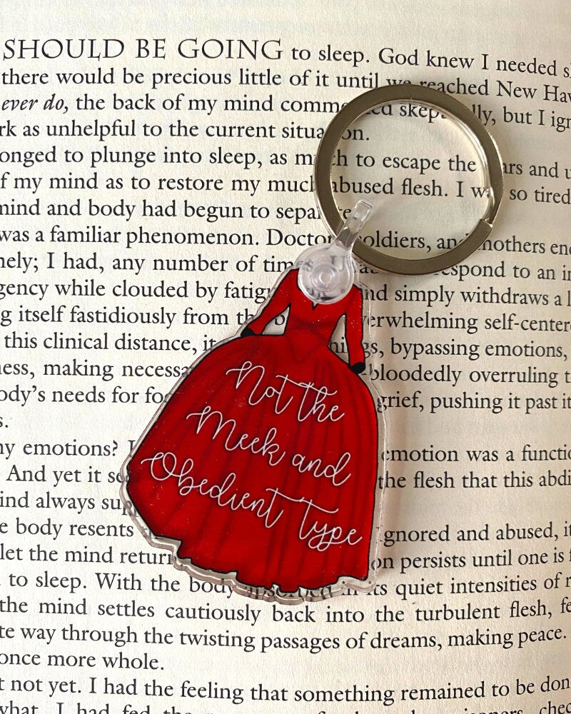 Outlander Claire Fraser Meek and Obedient Red Dress Acrylic Keychain