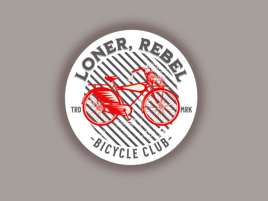Loner, Rebel Motorcycle Club Bike Sticker Pee Wee Herman