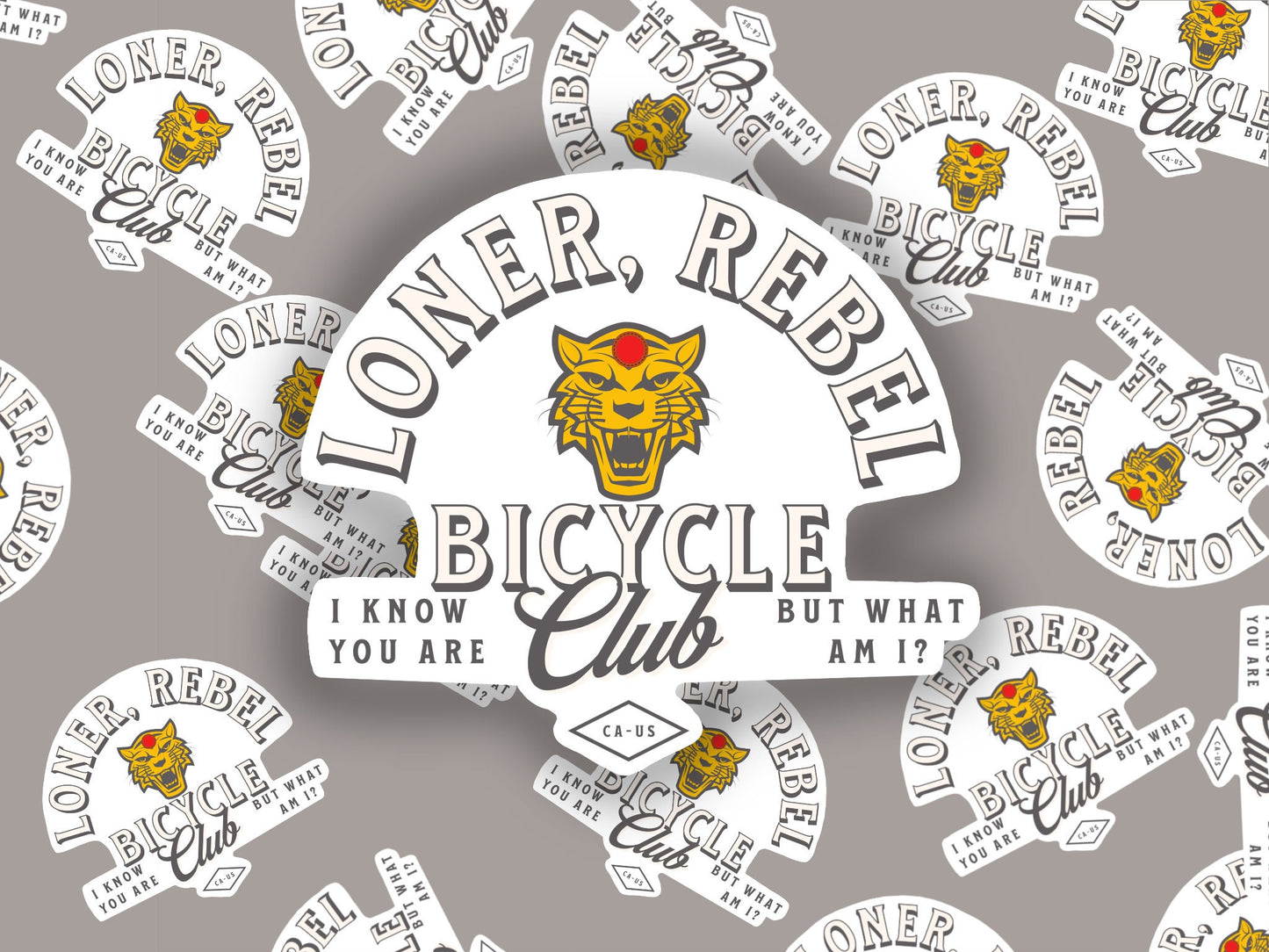 Loner, Rebel Motorcycle Club tiger Sticker Pee Wee Herman