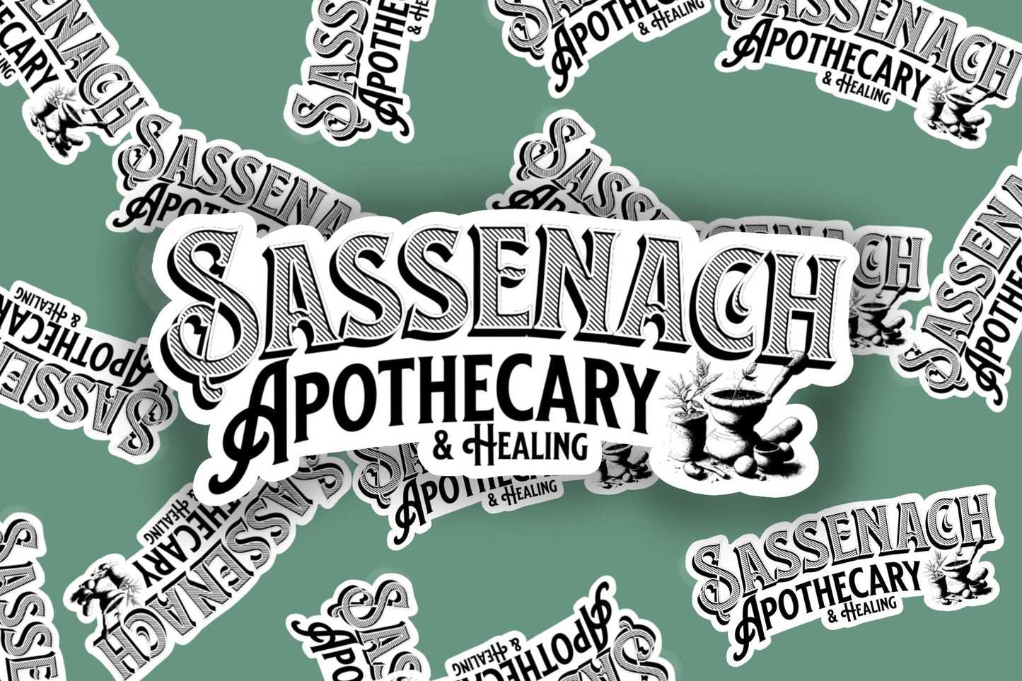 Sassenach apothecary outlander sticker decal Jamie Claire Fraser