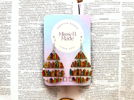 Acrylic bookshelf print teardrop earring