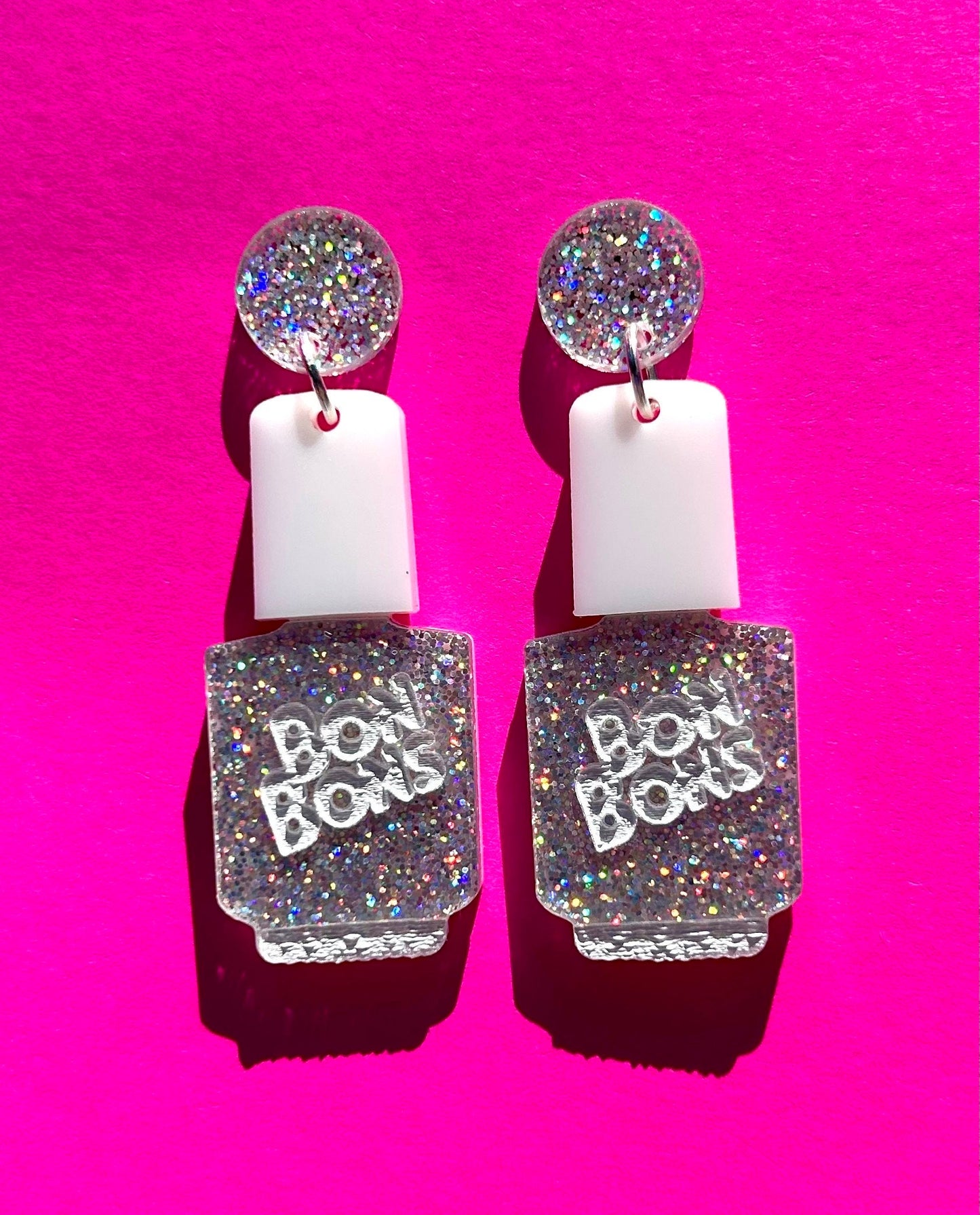 Retro 90s nail polish earring glitter Bon Bon y2k