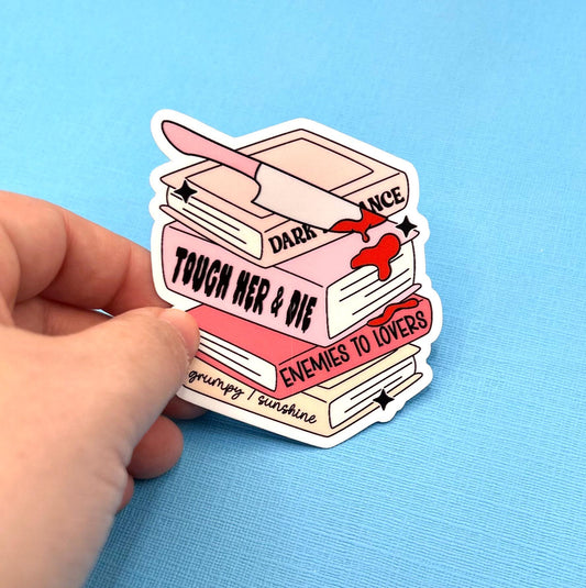 Romance Trope Stack Sticker with Knife