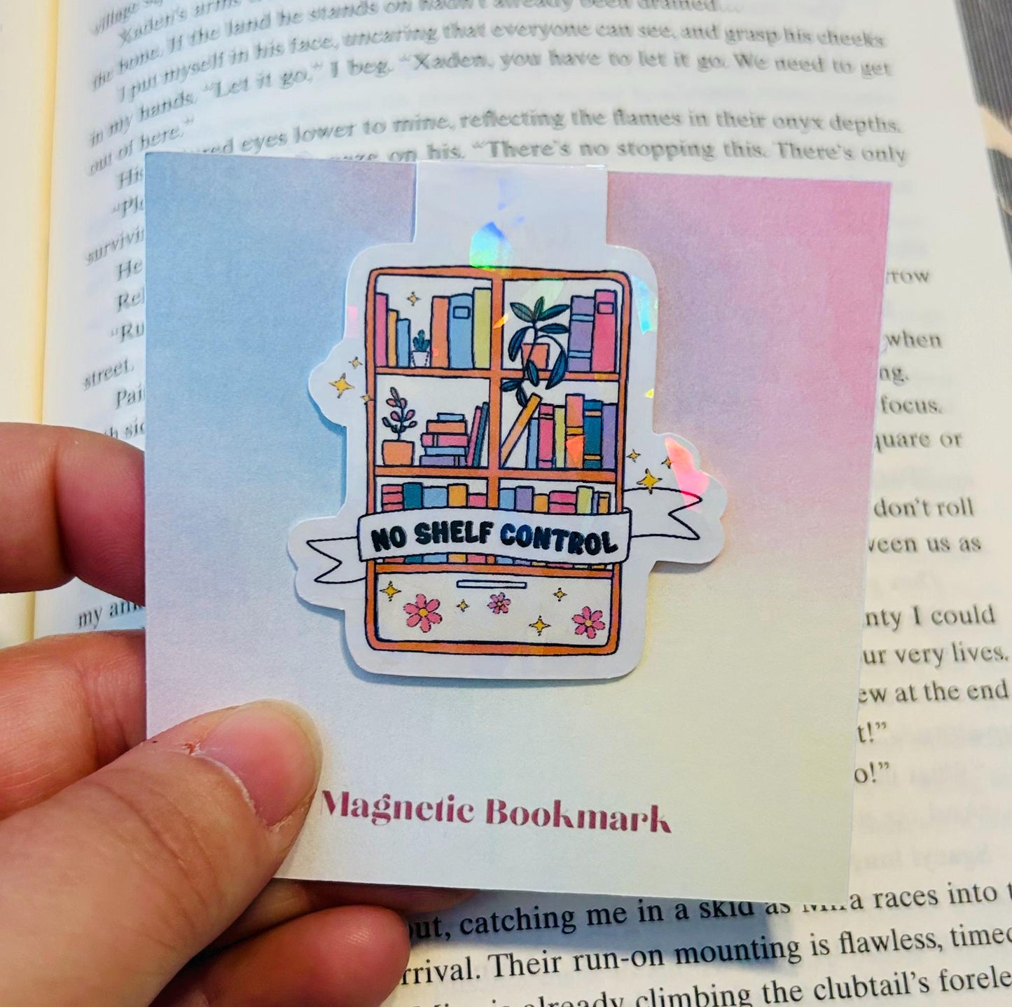 No Shelf Control – Holographic Magnetic Bookmark