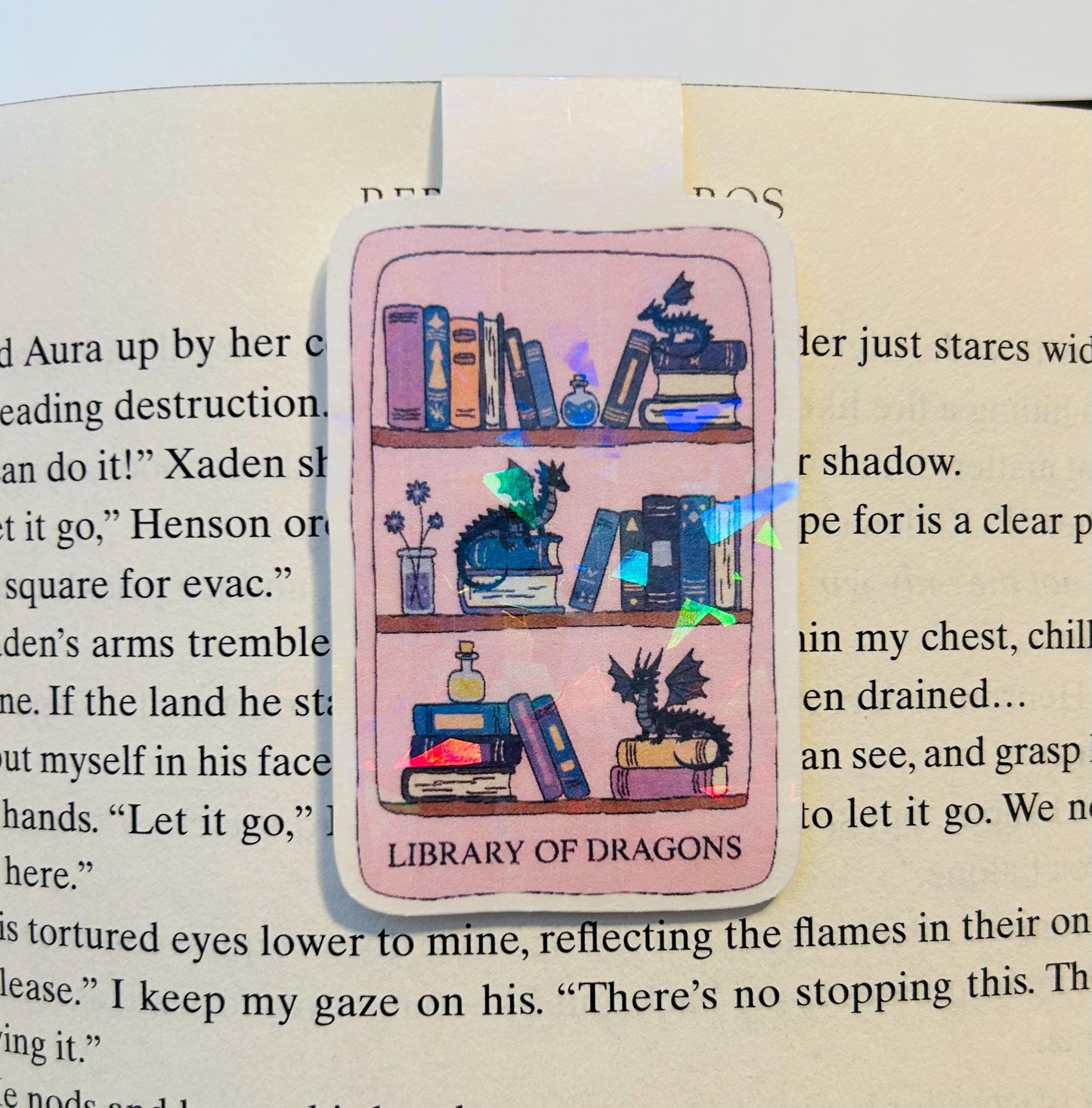 Library of Dragons – Holographic Magnetic Bookmark