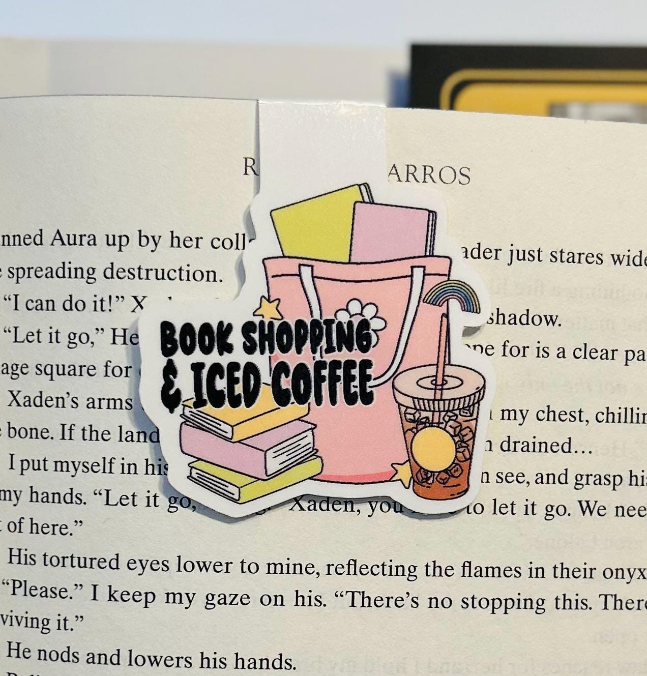 Book Shopping & Iced Coffee – Magnetic Bookmark