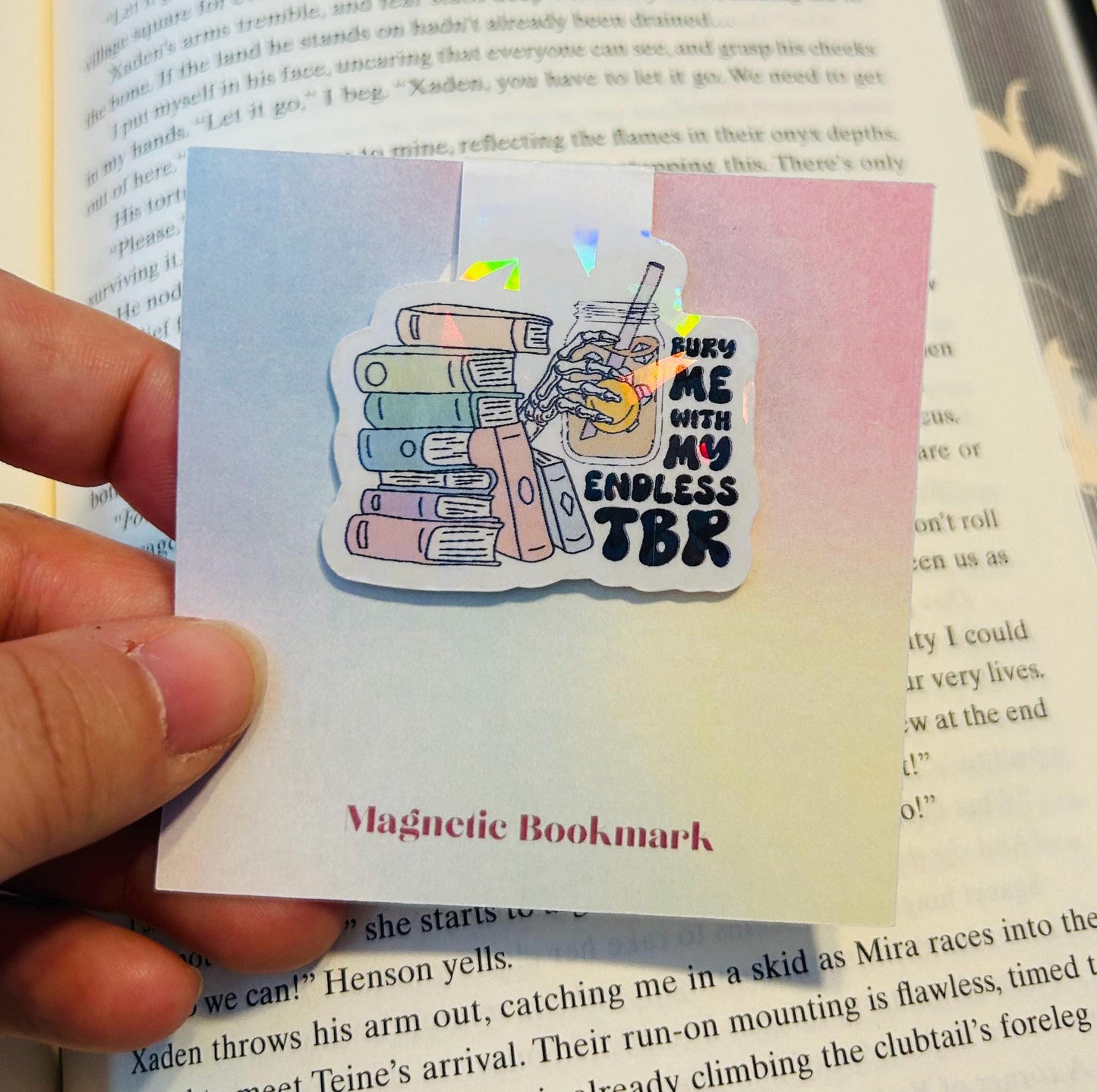 Bury Me With My Endless TBR – Holographic Magnetic Bookmark