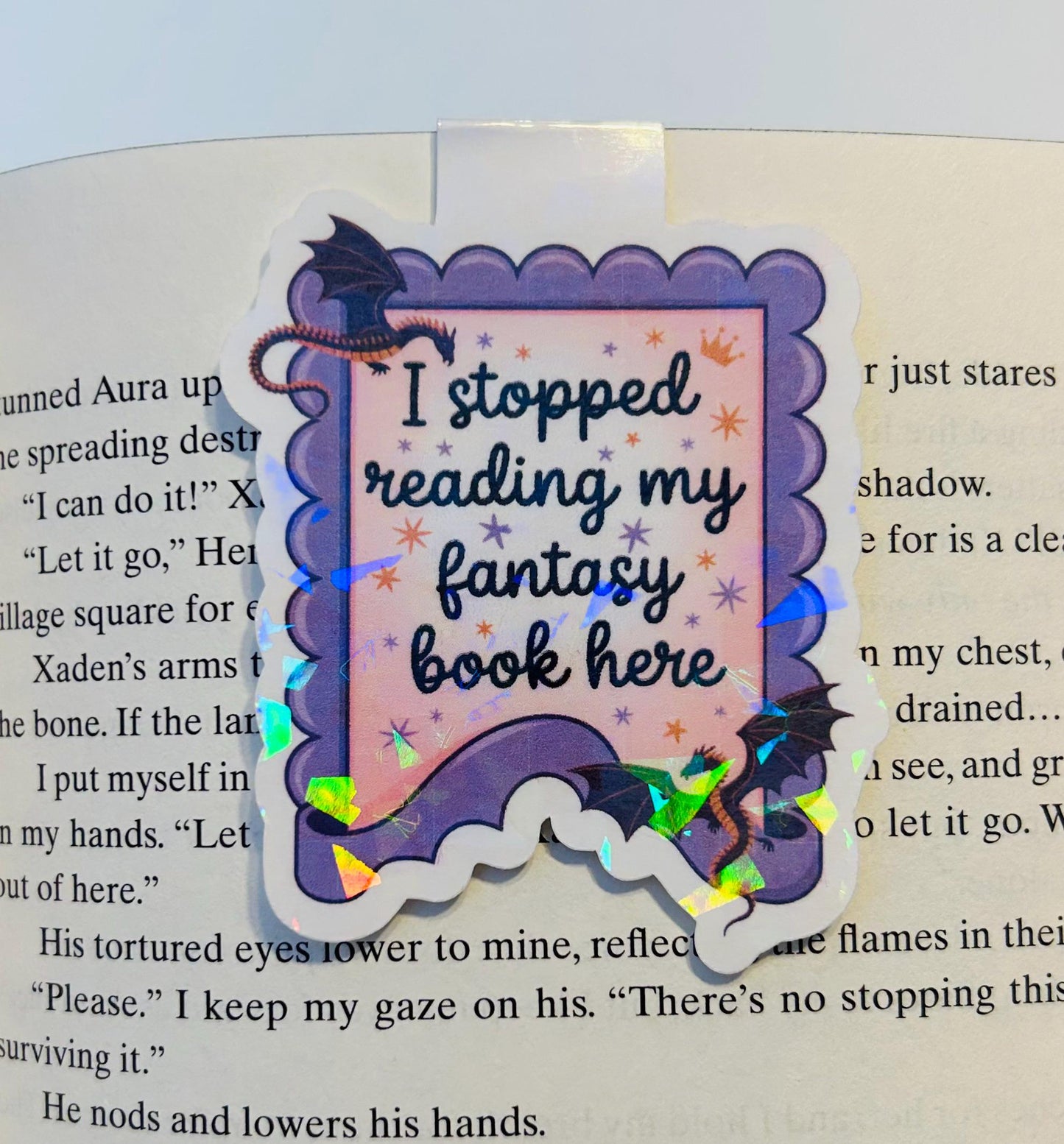 Stopped Reading My Fantasy Book Here – Holographic Magnetic Bookmark